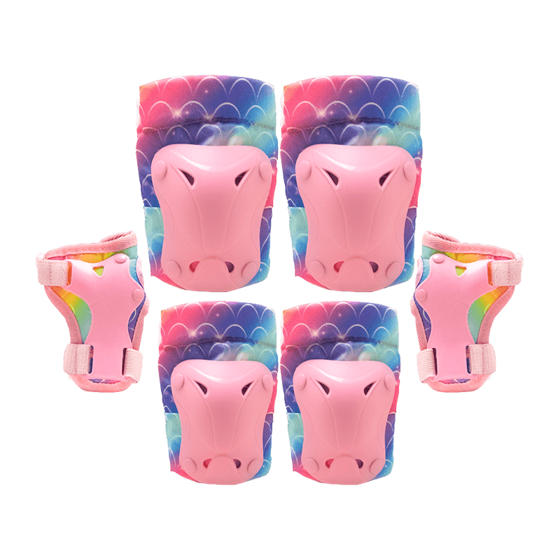 Colorful Knee and Elbow Pads Wrist Guards Set for Kids