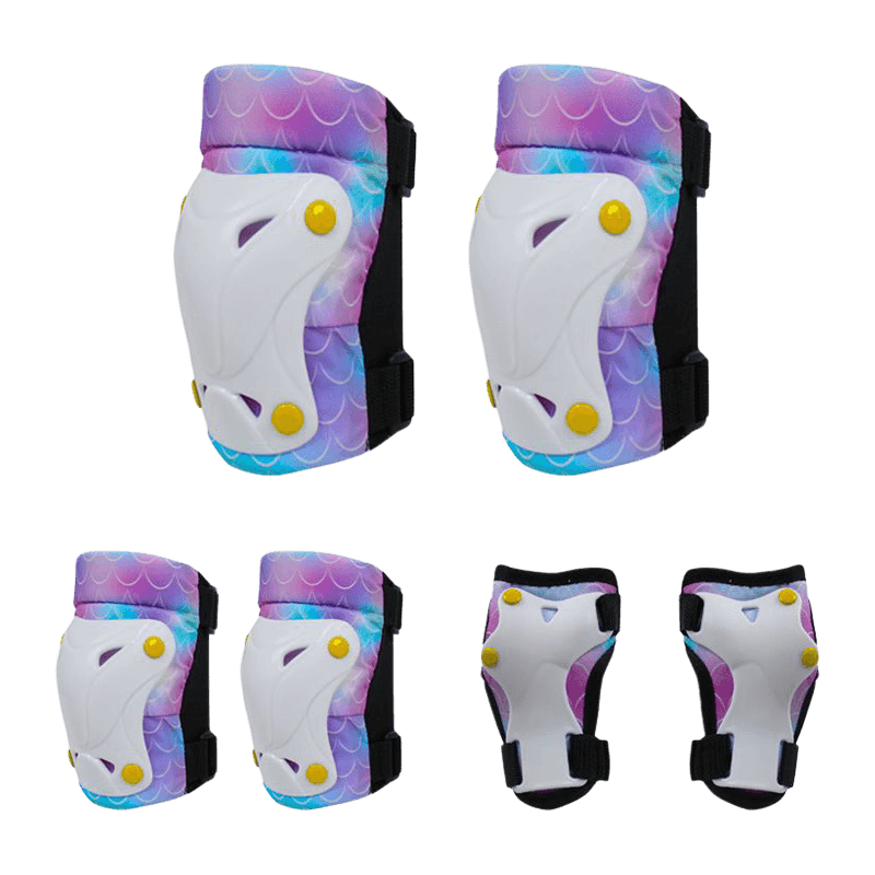 Colorful Knee and Elbow Pads Wrist Guards Set for Kids