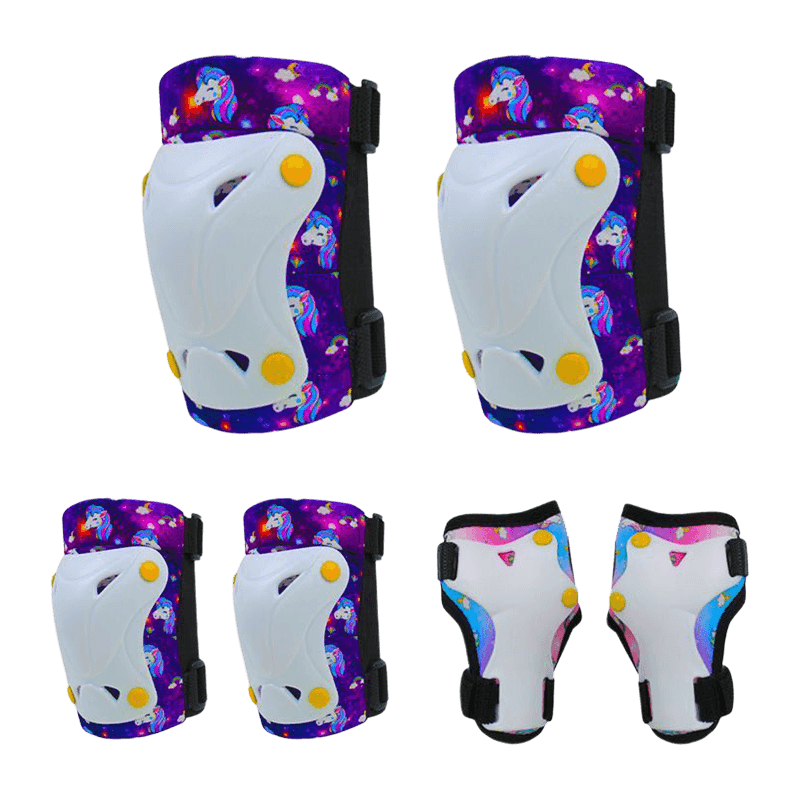 Colorful Knee and Elbow Pads Wrist Guards Set for Kids